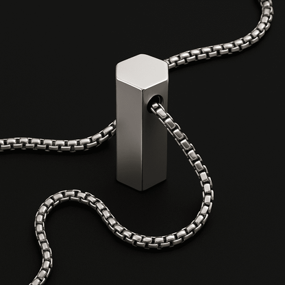 THE MEN THING SS Pendant with Chain GLINT CORE - 24inch Pure Stainless Steel  Round box Chain for Men, European trending Style for Men & Boy