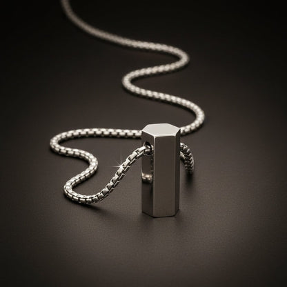 THE MEN THING SS Pendant with Chain GLINT CORE - 24inch Pure Stainless Steel  Round box Chain for Men, European trending Style for Men & Boy