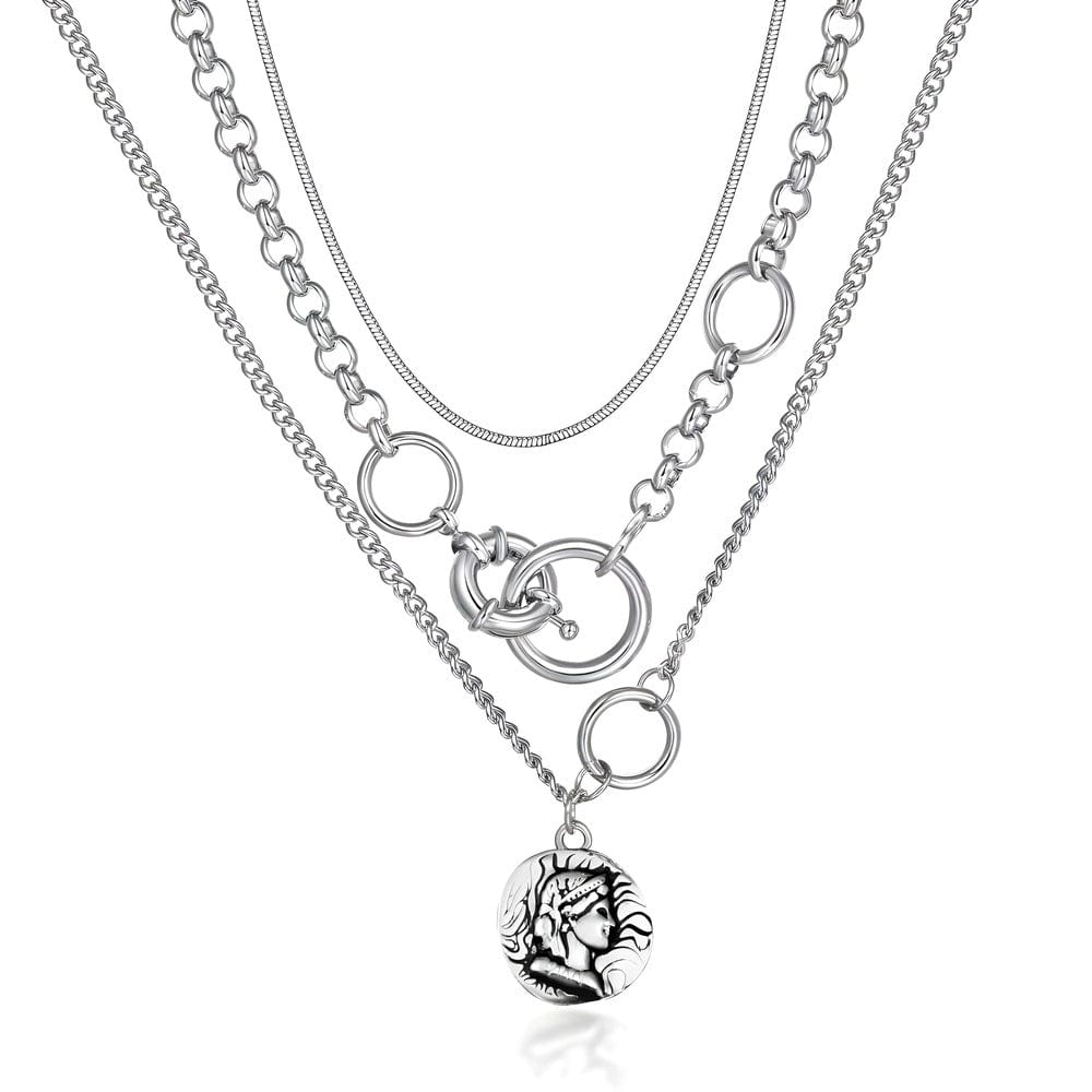 THE MEN THING SS Pendant with Chain KNIGHT MARK - 24inch Pure Stainless Steel European trending Style Chain for Men & Boy