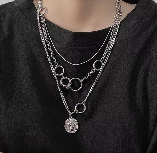 THE MEN THING SS Pendant with Chain KNIGHT MARK - 24inch Pure Stainless Steel European trending Style Chain for Men & Boy