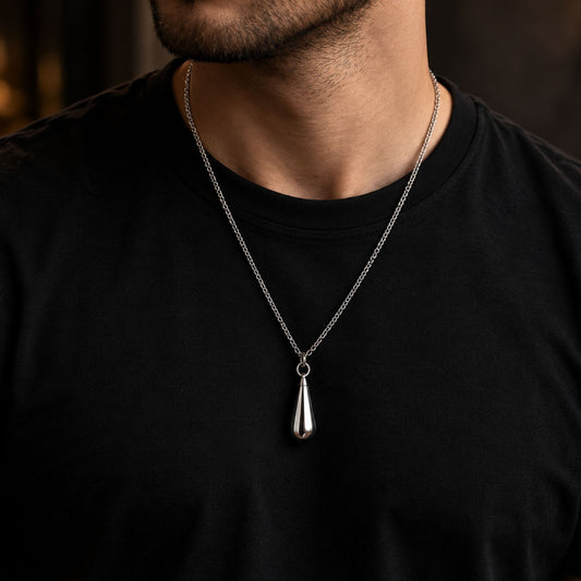 THE MEN THING SS Pendant with Chain NOBLE ARC - 24inch Pure Stainless Steel Round box Chain for Men, European trending Style for Men & Boy