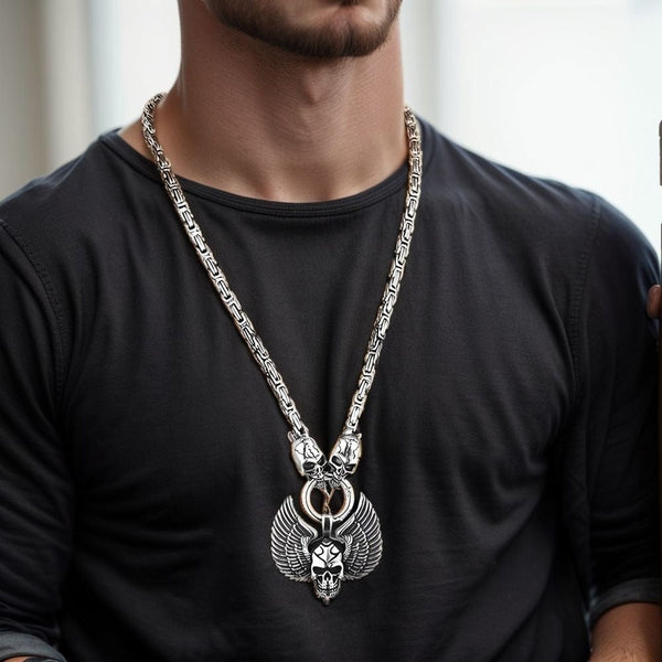 SKULLWING SOVEREIGN - 24inch Pure Stainless Steel European trending Style Chain for Men & Boy