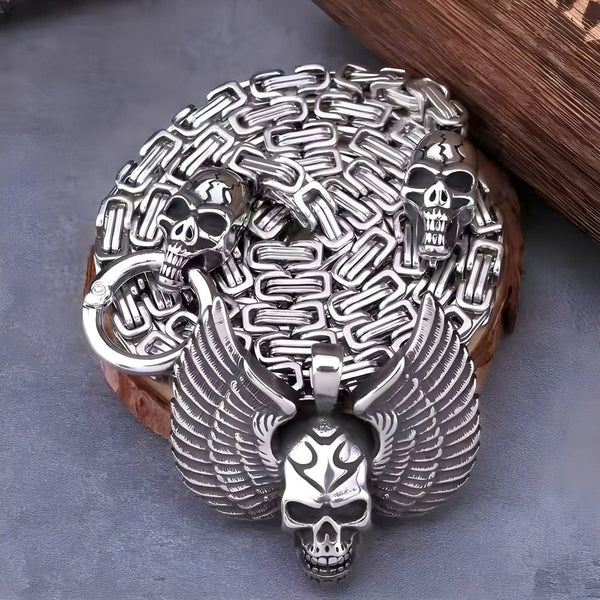 SKULLWING SOVEREIGN - 24inch Pure Stainless Steel European trending Style Chain for Men & Boy