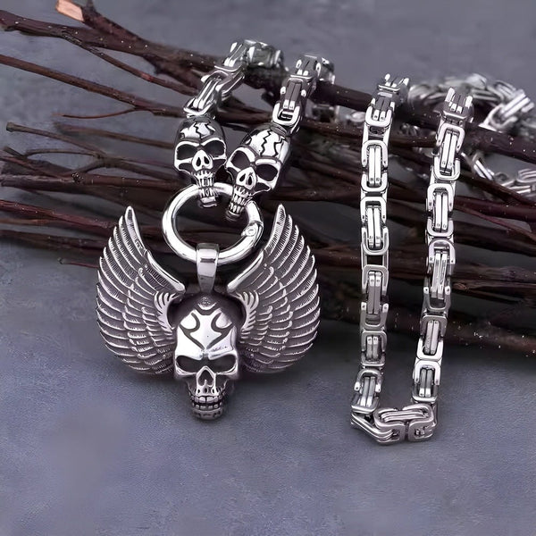 SKULLWING SOVEREIGN - 24inch Pure Stainless Steel European trending Style Chain for Men & Boy