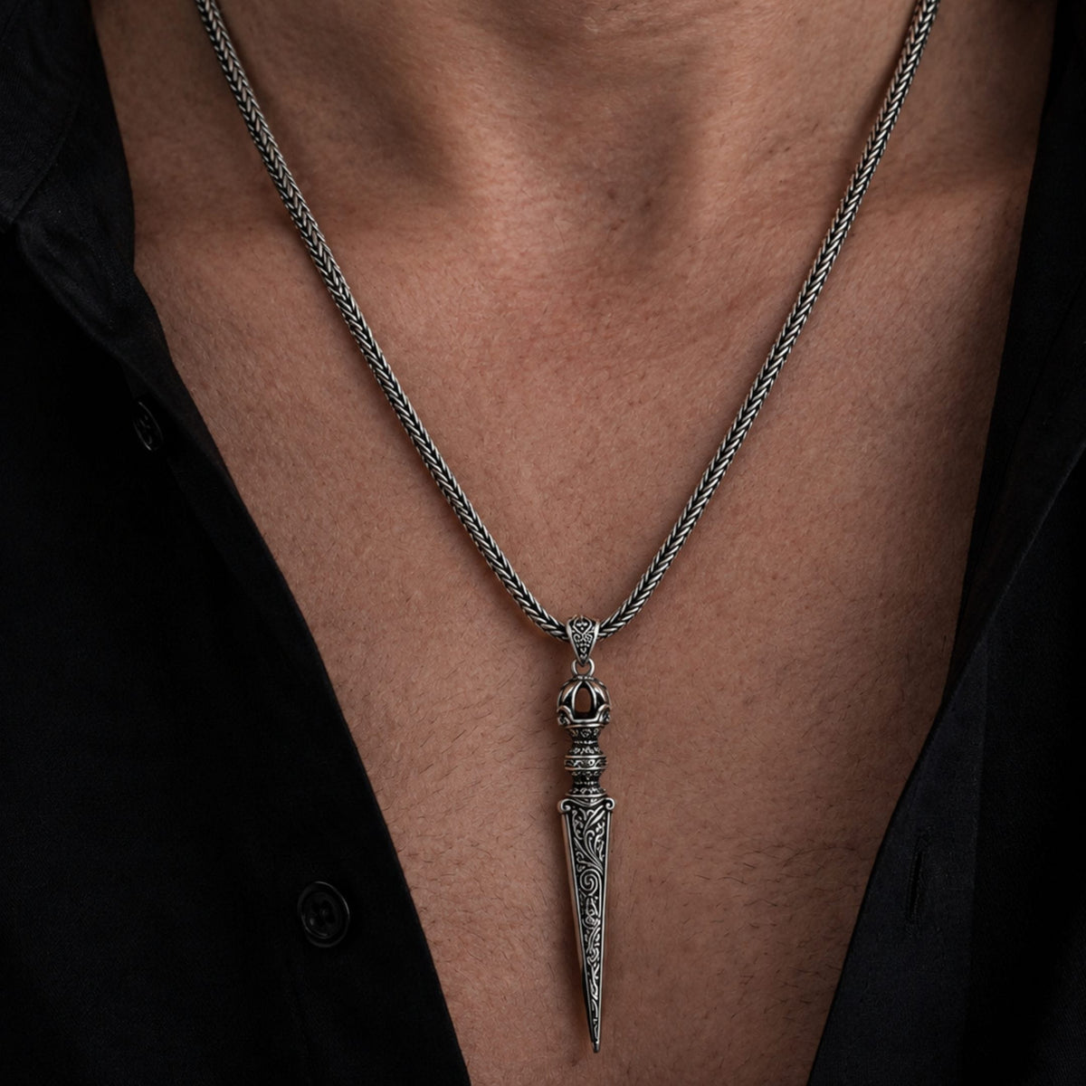 THE MEN THING SS Pendant with Chain VALKEN DAGGER - 24inch Pure Copper European trending Style Chain for Men & Boy