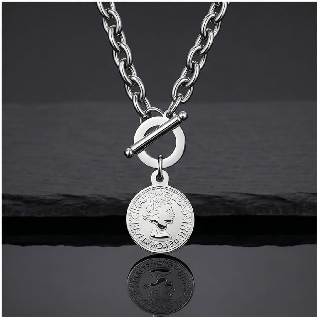 THE MEN THING SS Pendant with Chain VINDEX - 16inch Pure Stainless Steel European trending Style Chain for Men & Boy
