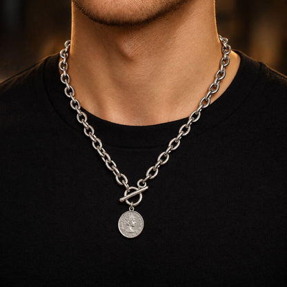 THE MEN THING SS Pendant with Chain VINDEX - 16inch Pure Stainless Steel European trending Style Chain for Men & Boy