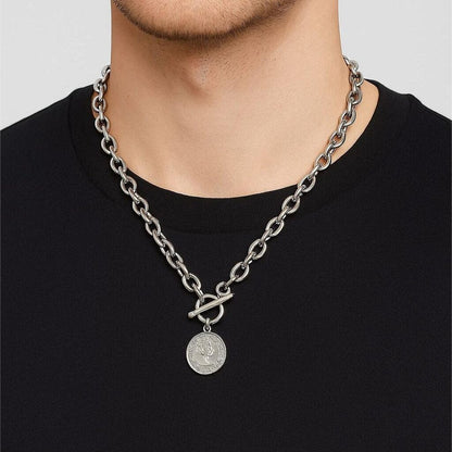 THE MEN THING SS Pendant with Chain VINDEX - 24inch Pure Stainless Steel European trending Style Chain for Men & Boy
