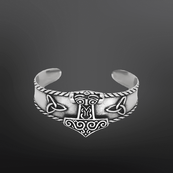 AESIR BAND - Pure Stainless Steel Open Bangle Bracelet (Adjustable) for Men & Boys