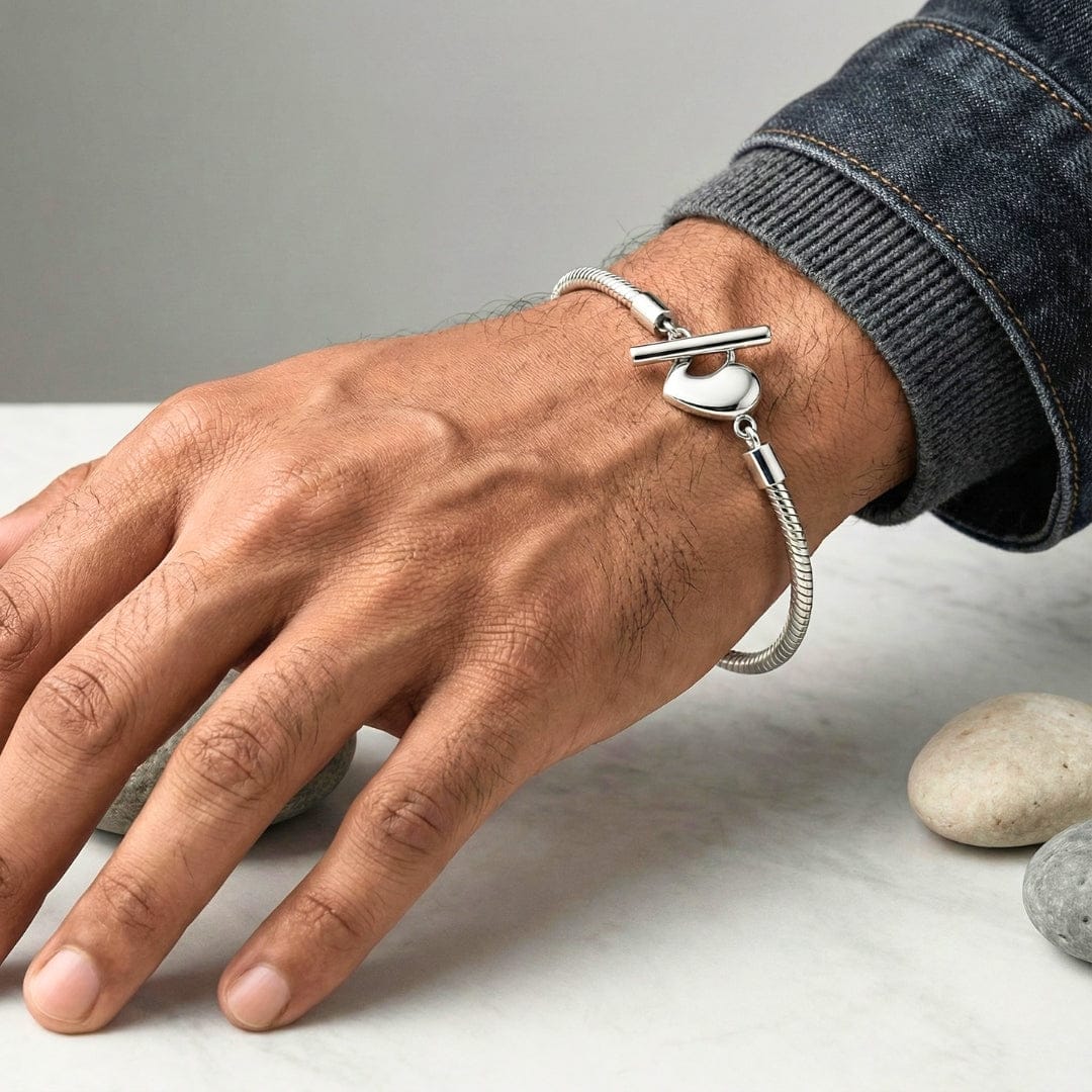 THE MEN THING Steel Bracelets AMOURA - Pure Copper Adjustable Bracelet for Men & Boys