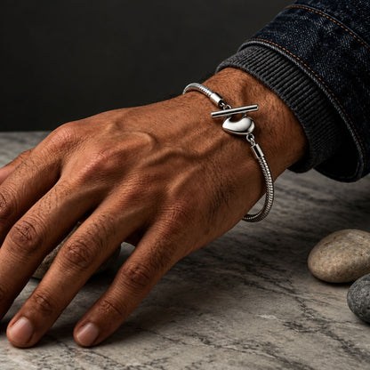THE MEN THING Steel Bracelets AMOURA - Pure Copper Adjustable Bracelet for Men & Boys