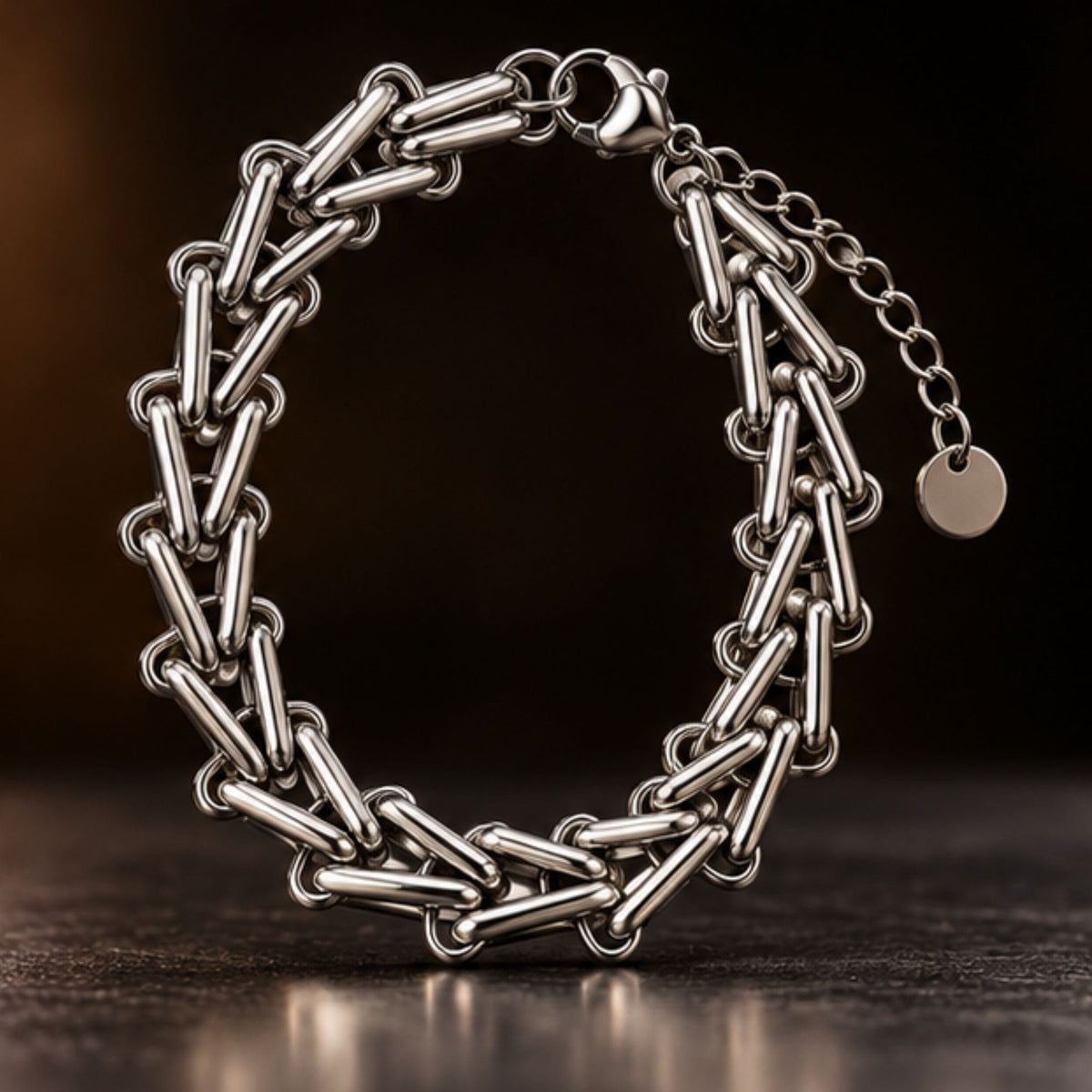 THE MEN THING Steel Bracelets ARROW LINK - 12mm Titanium Steel Bracelet with Lobster Clasp for Men & Boy (8 to 10 inch) Adjustable
