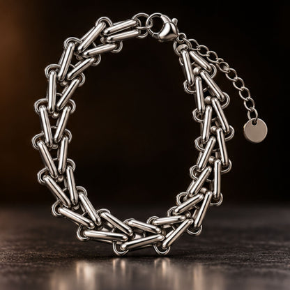 THE MEN THING Steel Bracelets ARROW LINK - 12mm Titanium Steel Bracelet with Lobster Clasp for Men & Boy (8 to 10 inch) Adjustable
