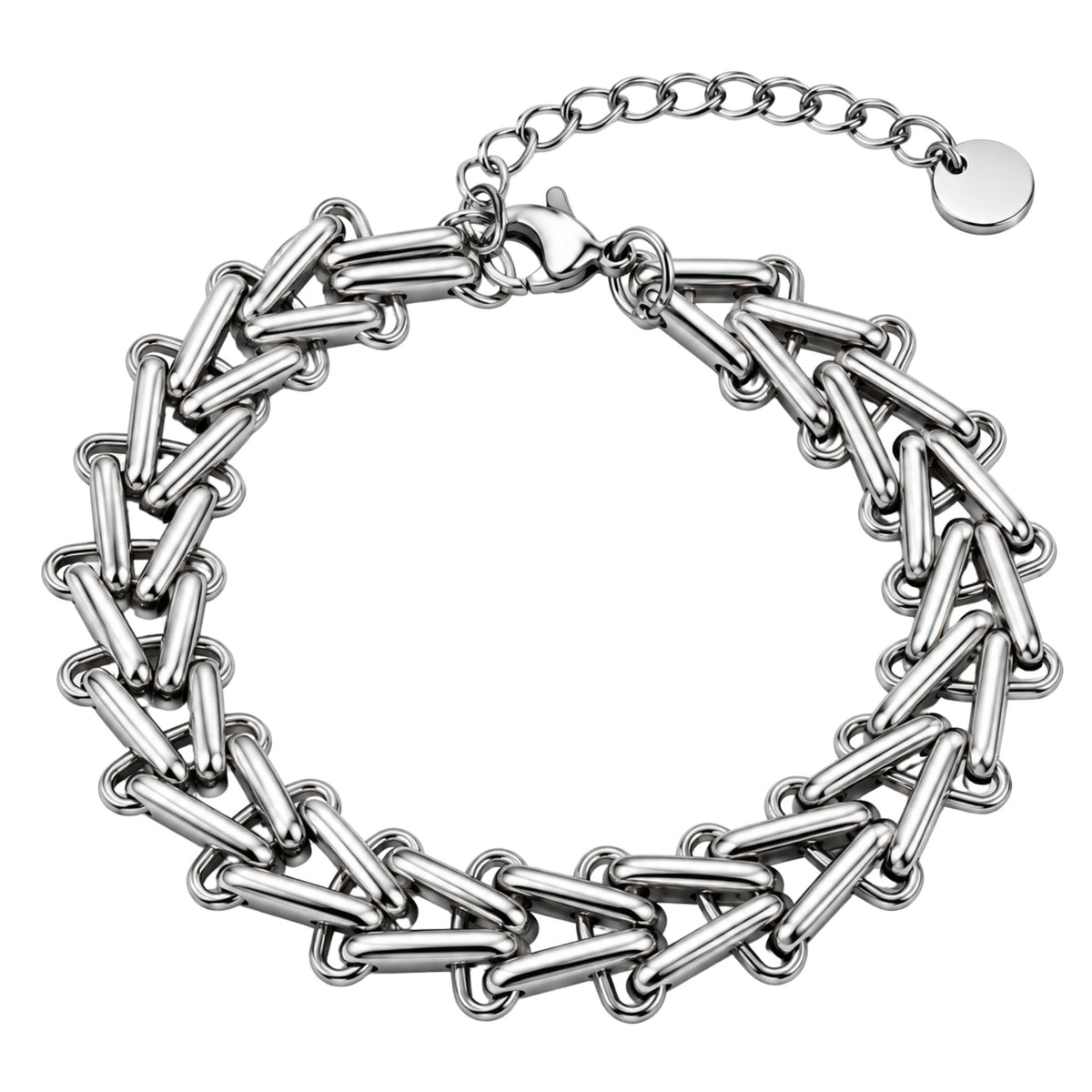 THE MEN THING Steel Bracelets ARROW LINK - 12mm Titanium Steel Bracelet with Lobster Clasp for Men & Boy (8 to 10 inch) Adjustable