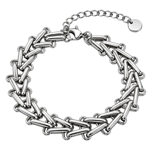 ARROW LINK - 12mm Titanium Steel Bracelet with Lobster Clasp for Men & Boy (8 to 10 inch) Adjustable