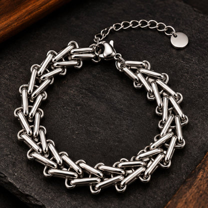 THE MEN THING Steel Bracelets ARROW LINK - 12mm Titanium Steel Bracelet with Lobster Clasp for Men & Boy (8 to 10 inch) Adjustable