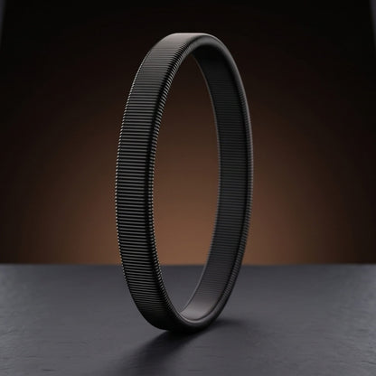 THE MEN THING Steel Bracelets AUREX FLEX - BLACK - 11mm Stainless Steel Adjustable  Bracelet for Men & Boys