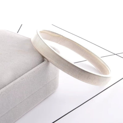 THE MEN THING Steel Bracelets AUREX FLEX - STEEL - 11mm Stainless Steel Adjustable  Bracelet for Men & Boys