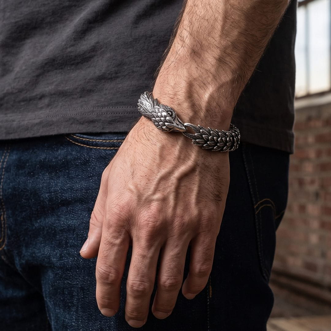 THE MEN THING Steel Bracelets AVIATOR - 14mm Pure Titanium Steel Bracelet for Men & Boy (8inch)