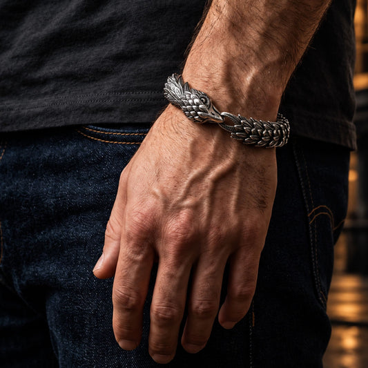 THE MEN THING Steel Bracelets AVIATOR - 14mm Pure Titanium Steel Bracelet for Men & Boy (8inch)