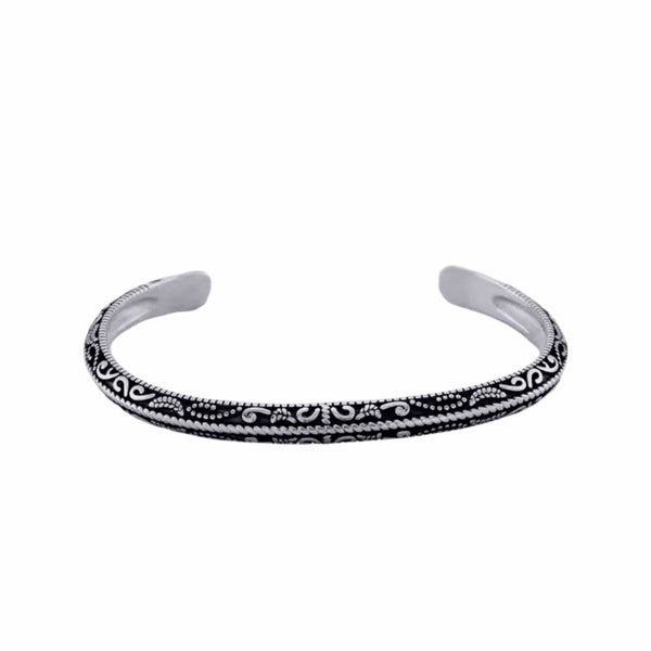 BERSERKER EDGE - Pure Stainless Steel Open Bangle Bracelet (Adjustable) for Men & Boys