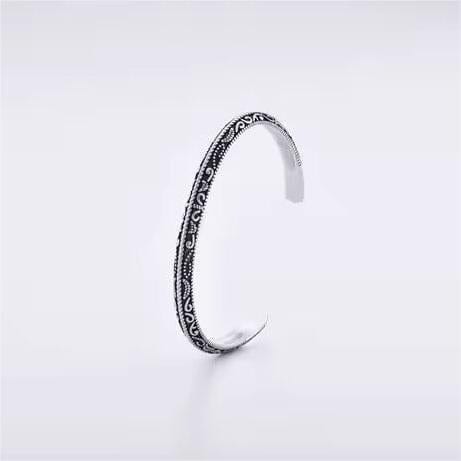 BERSERKER EDGE - Pure Stainless Steel Open Bangle Bracelet (Adjustable) for Men & Boys