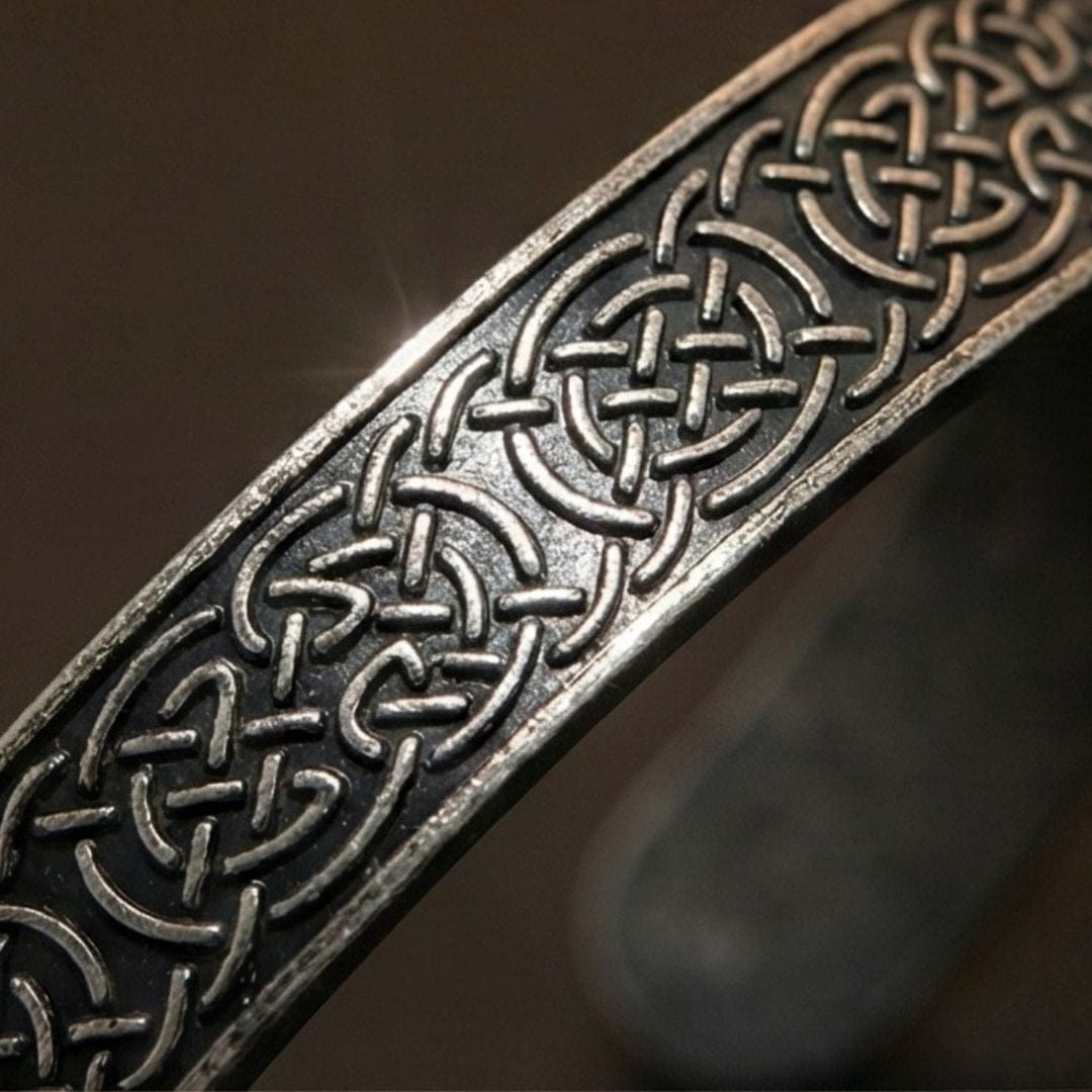 THE MEN THING Steel Bracelets CELTIC GUARDIAN - 12mm Pure Stainless Steel Open Bangle Bracelet for Men & Boys (Adjustable)