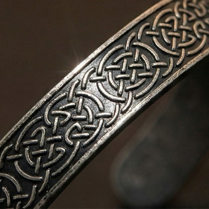 THE MEN THING Steel Bracelets CELTIC GUARDIAN - 12mm Pure Stainless Steel Open Bangle Bracelet for Men & Boys (Adjustable)