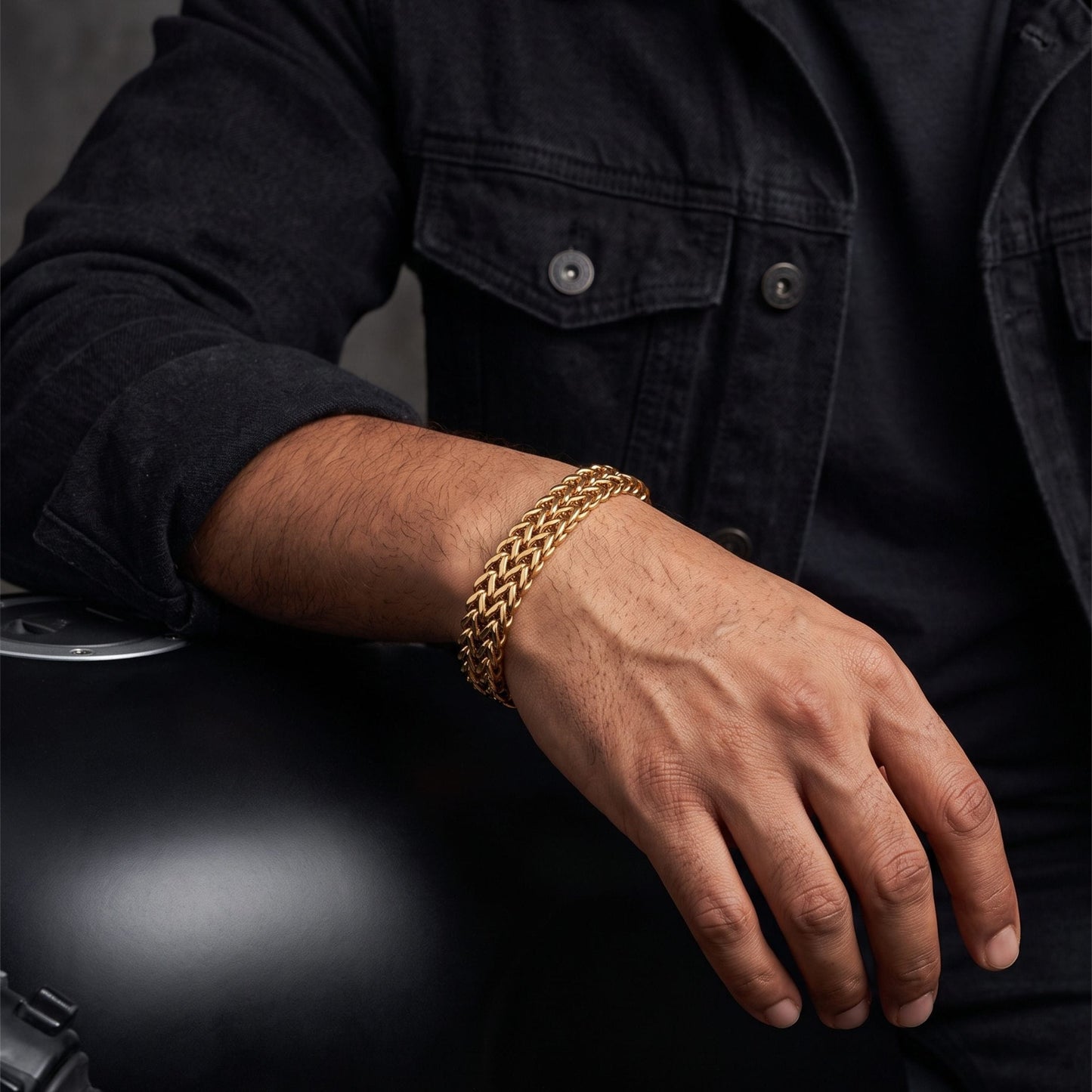 THE MEN THING Steel Bracelets CHAINMAIL BRAID - Stainless Steel Bracelet, 8 inch for Men & Boys