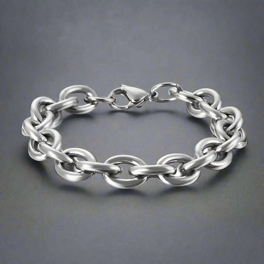 THE MEN THING Steel Bracelets CIRCLELINK - 8mm Stainless Steel Bracelet, European trending, 7 to 9 inch Bracelet for Men & Boys