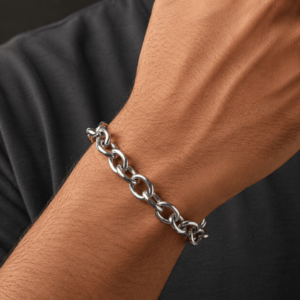 CIRCLELINK -  8mm Stainless Steel Bracelet, European trending,  7 to 9 inch Bracelet for Men & Boys