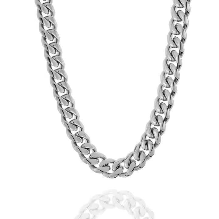 THE MEN THING Steel Bracelets CLASSIC CURB CHAIN BRACELET - 10m Pure Titanium Steel Bracelet with Magnetic Buckle for Men & Boy (8 inch)