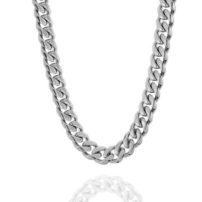 THE MEN THING Steel Bracelets CLASSIC CURB CHAIN BRACELET - 10m Pure Titanium Steel Bracelet with Magnetic Buckle for Men & Boy (8 inch)