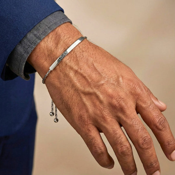 CLASSIC DREAM STEEL BAR - Pure Titanium Steel Adjustable Bracelet for Men & Boys