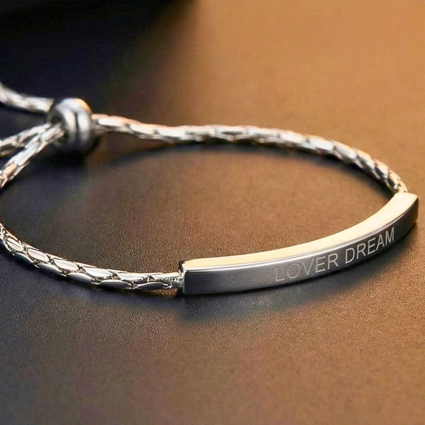CLASSIC DREAM STEEL BAR - Pure Titanium Steel Adjustable Bracelet for Men & Boys