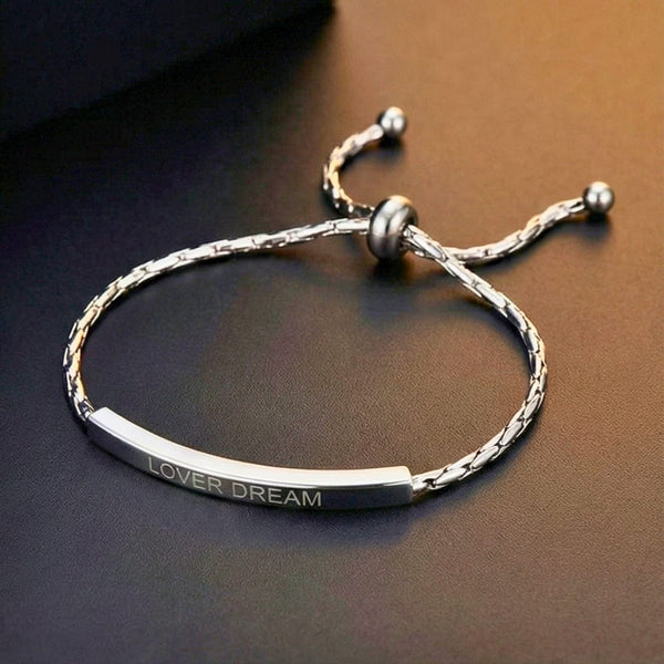 CLASSIC DREAM STEEL BAR - Pure Titanium Steel Adjustable Bracelet for Men & Boys