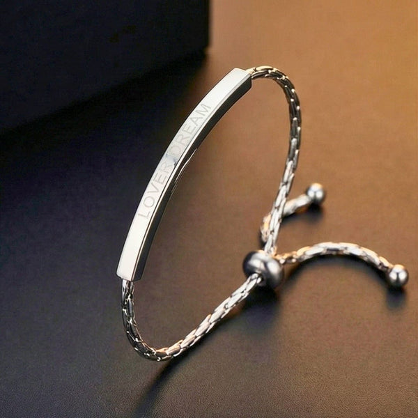 CLASSIC DREAM STEEL BAR - Pure Titanium Steel Adjustable Bracelet for Men & Boys