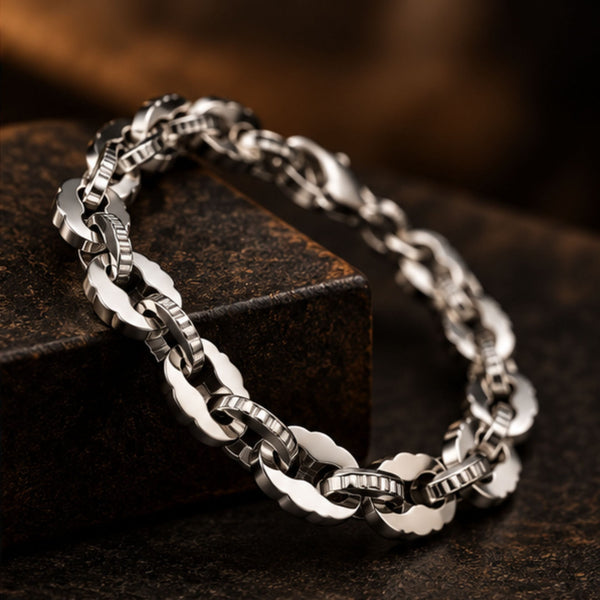 CLOUD FORGE - 9mm Titanium Steel Bracelet with Lobster Clasp for Men & Boy (8 inch)