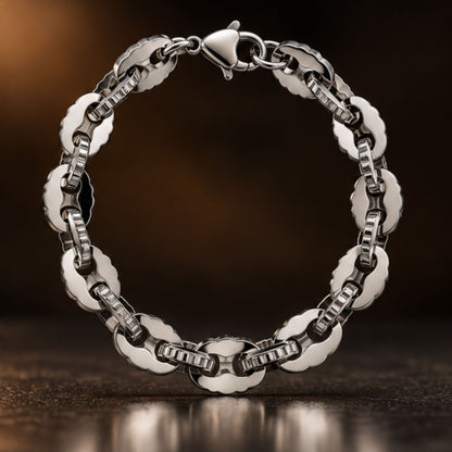 THE MEN THING Steel Bracelets CLOUD FORGE - 9mm Titanium Steel Bracelet with Lobster Clasp for Men & Boy (8 inch)