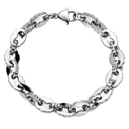 THE MEN THING Steel Bracelets CLOUD FORGE - 9mm Titanium Steel Bracelet with Lobster Clasp for Men & Boy (8 inch)