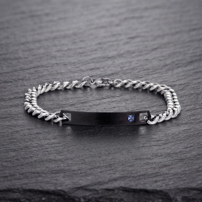 THE MEN THING Steel Bracelets COBALT LINK - 7mm Pure Stainless Steel  Bracelet with Lobster Claw Buckle for Men & Boys (9 inch )