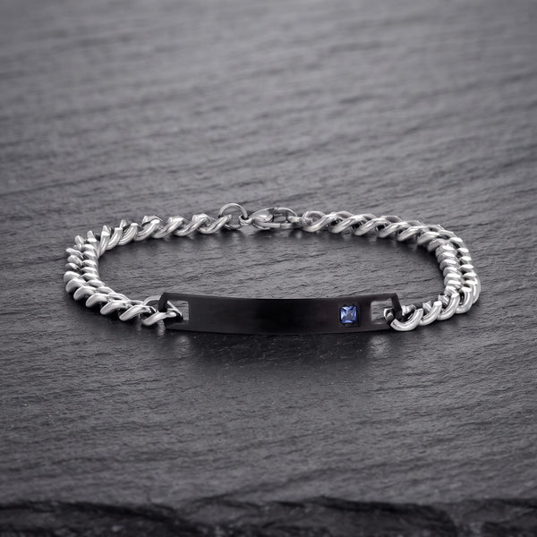 COBALT LINK - 7mm Pure Stainless Steel  Bracelet with Lobster Claw Buckle for Men & Boys (9 inch )