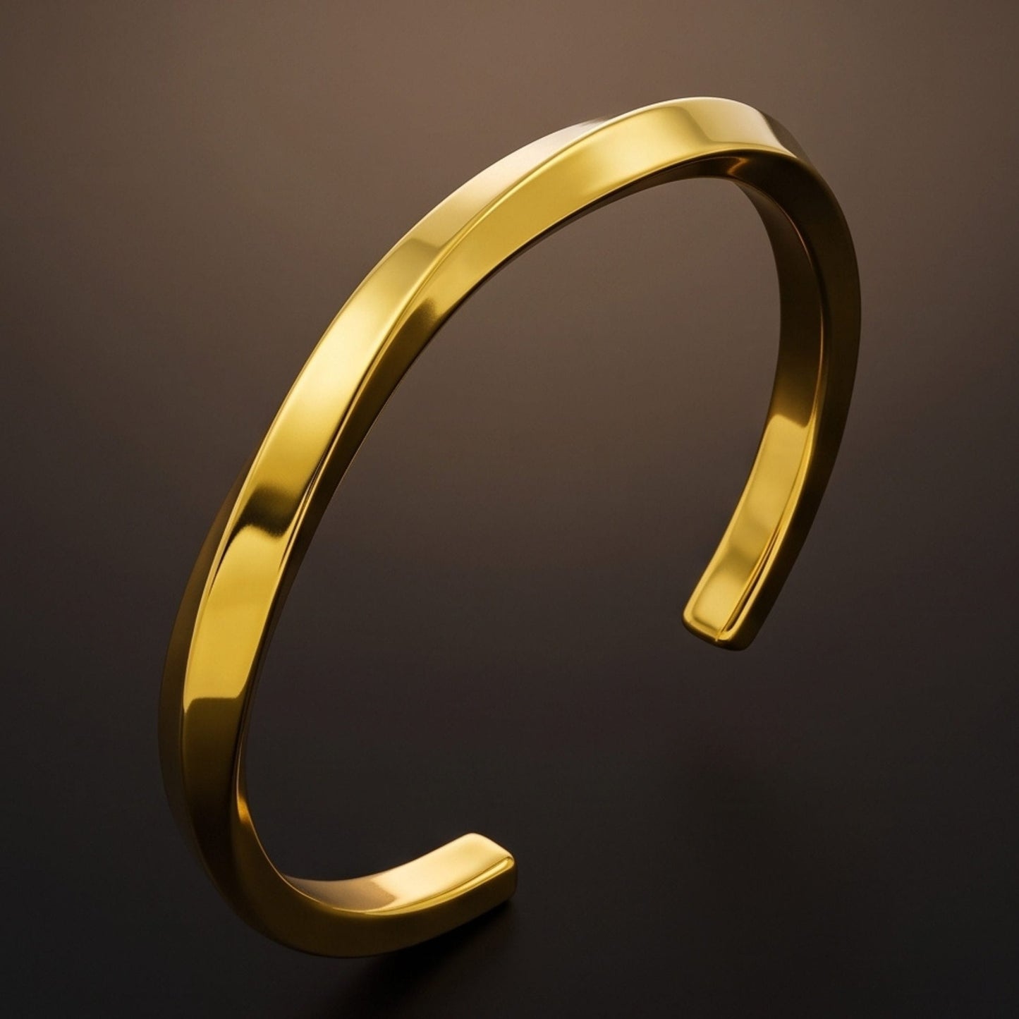 THE MEN THING Steel Bracelets COBRA CURVE GOLD - Stainless Steel Open Bangle Bracelet, Gold Color (Adjustable) for Men & Boys