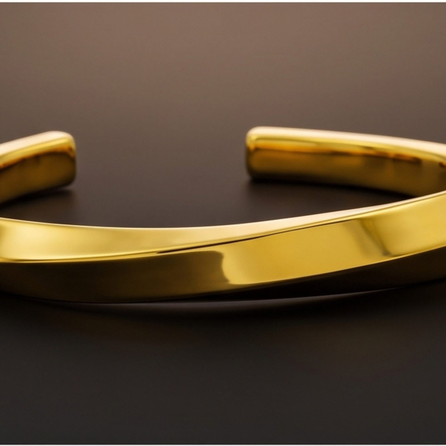 THE MEN THING Steel Bracelets COBRA CURVE GOLD - Stainless Steel Open Bangle Bracelet, Gold Color (Adjustable) for Men & Boys
