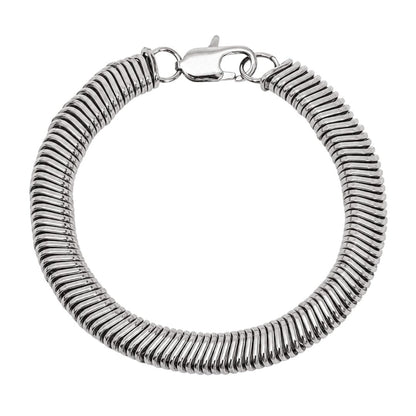 THE MEN THING Steel Bracelets COIL CORE - 8mm Titanium Steel Bracelet with Lobster Clasp for Men & Boy 7 inch