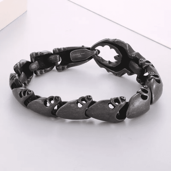 CRABCUFF - 22mm Pure Titanium Steel Bracelet,  Bracelet with hook buckle for Men & Boy (8inch)