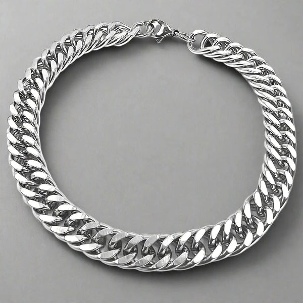 CUBON LINK FIGARO -  Pure Stainless Steel Bracelet, American trending Style -Double rope for Men & Boy (10mm)
