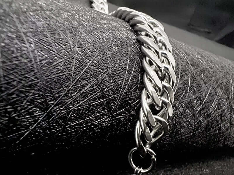 THE MEN THING Steel Bracelets CUBON LINK FIGARO -  Pure Stainless Steel Bracelet, American trending Style -Double rope for Men & Boy (10mm)