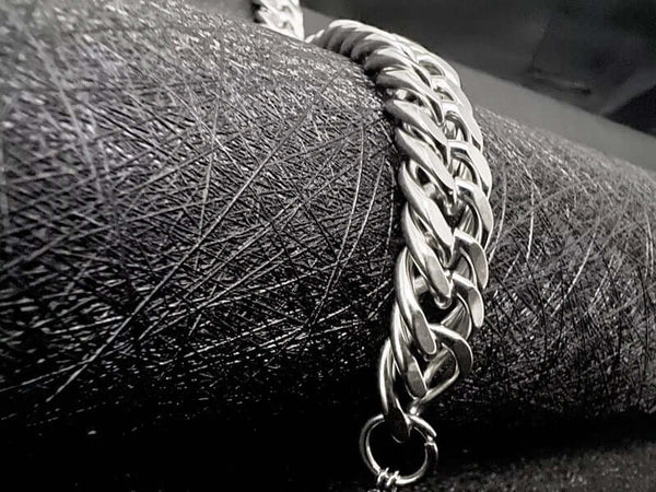 CUBON LINK FIGARO -  Pure Stainless Steel Bracelet, American trending Style -Double rope for Men & Boy (10mm)