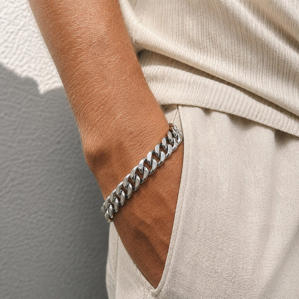 CUBON LINK FIGARO -  Pure Stainless Steel Bracelet, American trending Style -Double rope for Men & Boy (8-9-10 Inch)